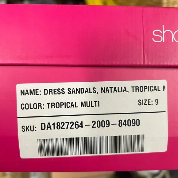 New - Natalia Strappy Block Heel in Teal and Pink - Picture 9 of 9